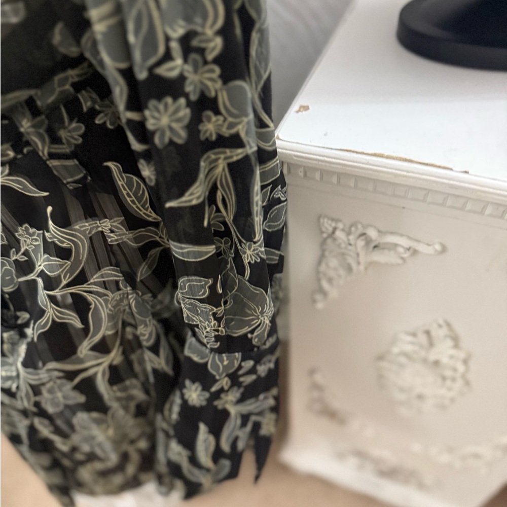 Reiss Black Floral Long Sleeve Dress - Picture 10 of 16